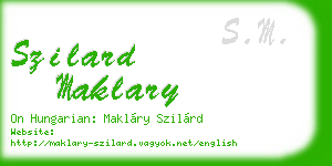 szilard maklary business card